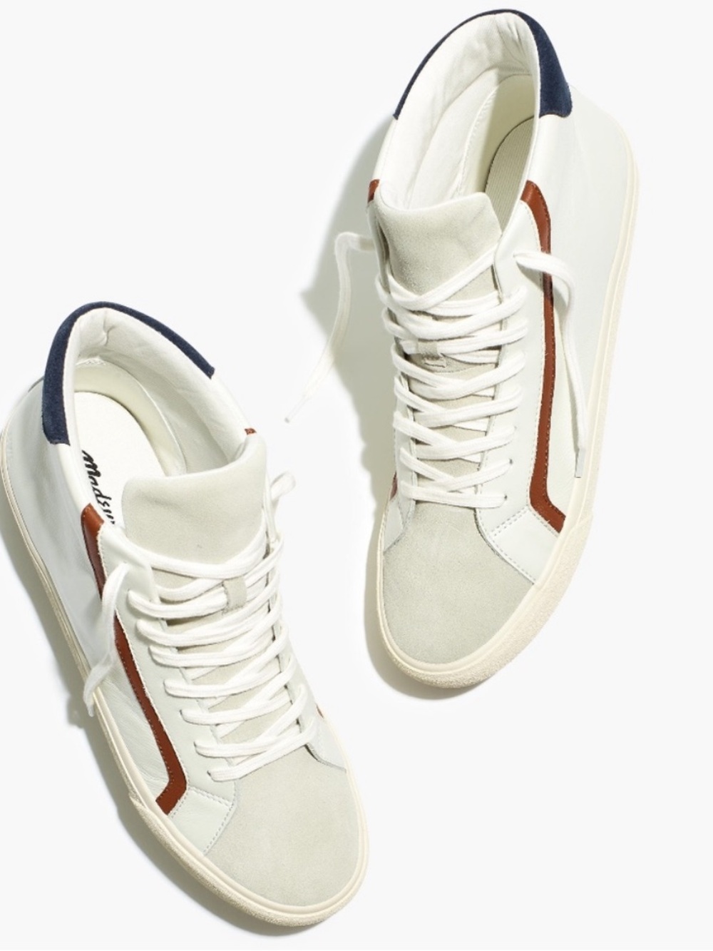 MADEWELL Mens Size 8.5 Sidewalk High-Top Sneakers in Colorblock